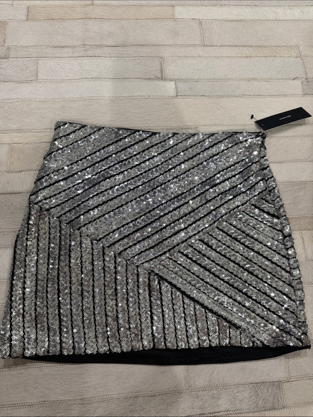 Lulu’s Sparkle Sequin Silver Mini Skirt